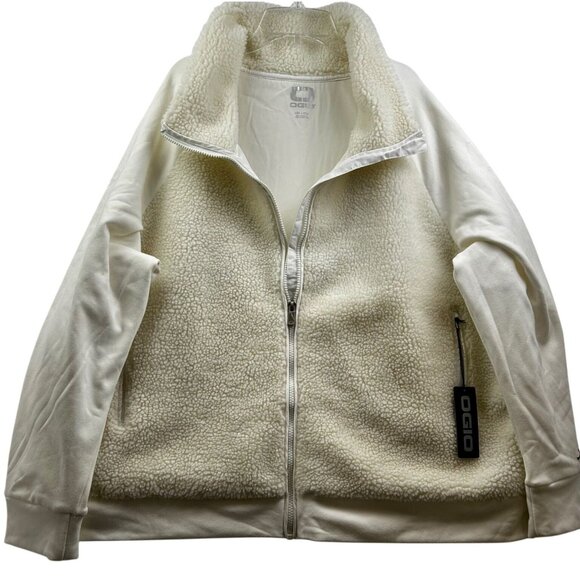 OGIO Unisex Sherpa Fleece Jacket White Cream 4XL New With Tags Full Zip - Picture 6 of 7